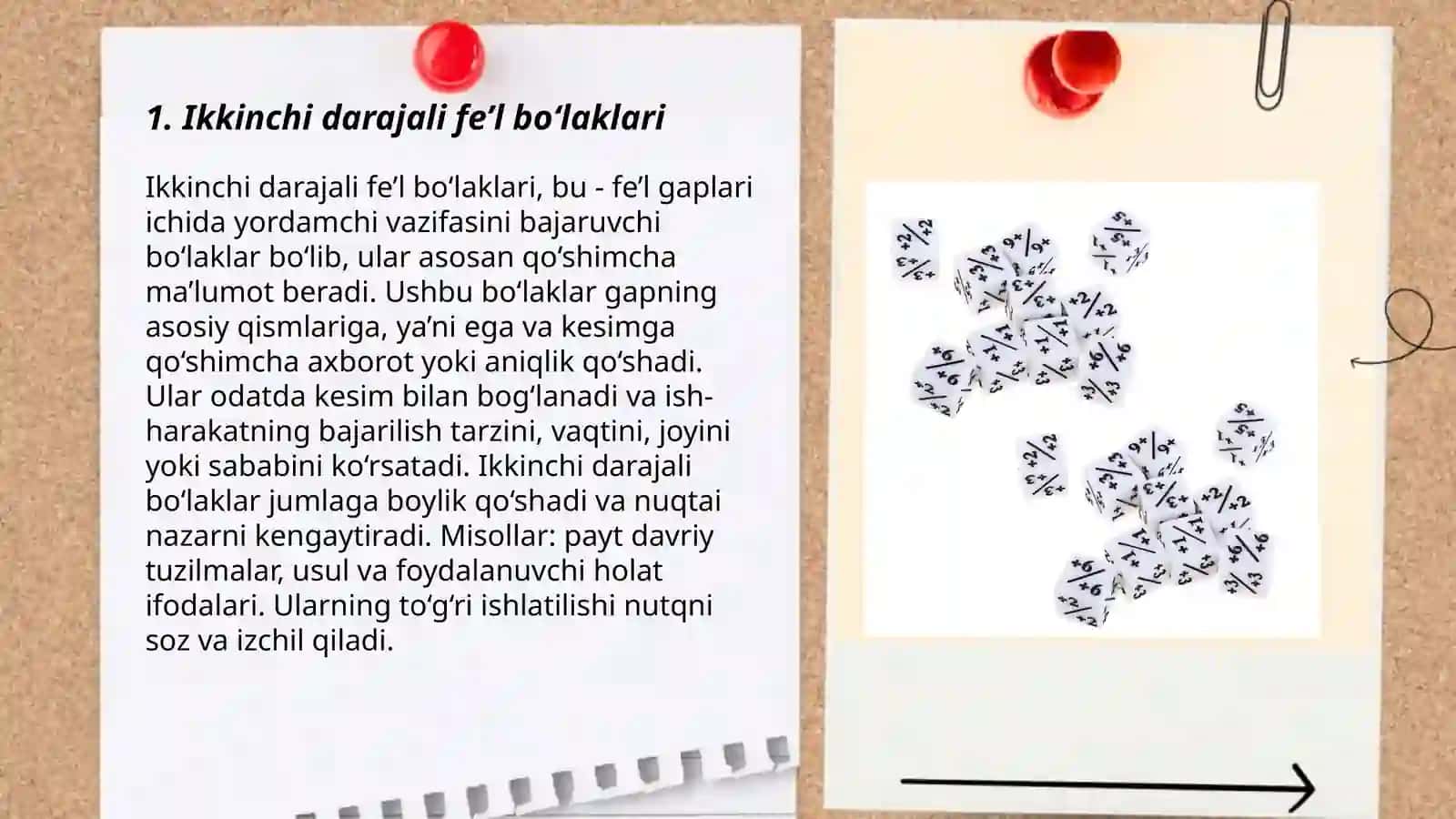 Ikkinchi darajali bo‘laklar 3
