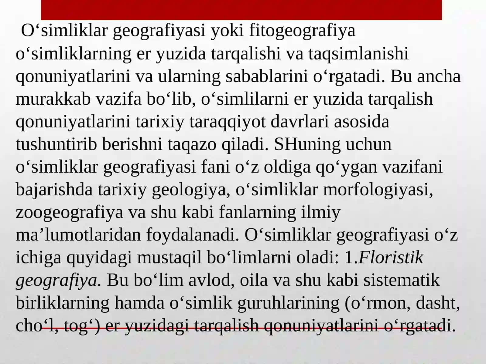 O'SIMLIKLAR GEOGRAFIYASI VA ANTROPOGEN OMILLAR, ULARNING QILSHLOQ XO’JALIGIDAGI AHAMIYATI 3