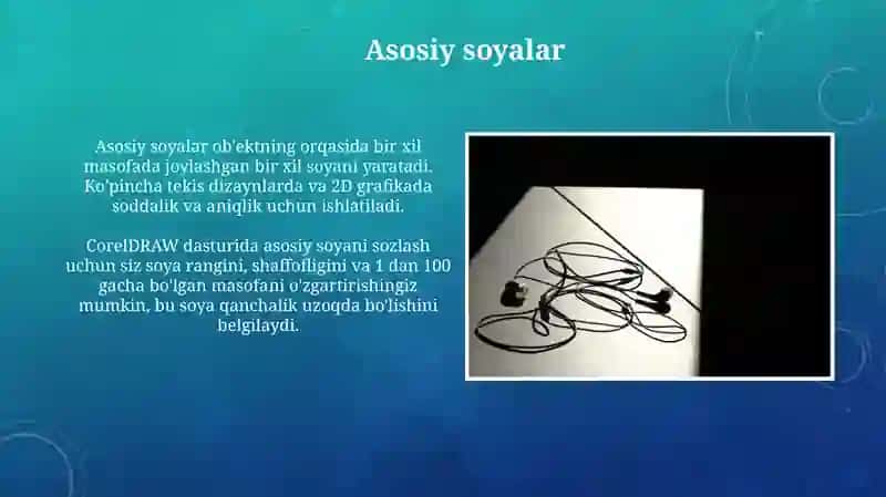Corel Draw dasturida soyalar va yorugʻlik effektlarini qoʻllash 3
