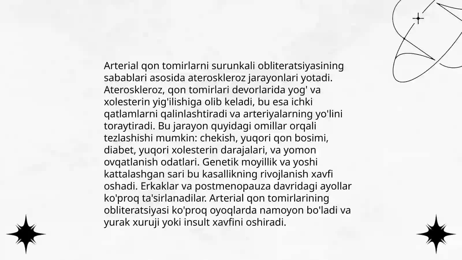 Arterial qon tomirlarni surunkali obliteratsiyasida zamonaviy davolash usullari 3