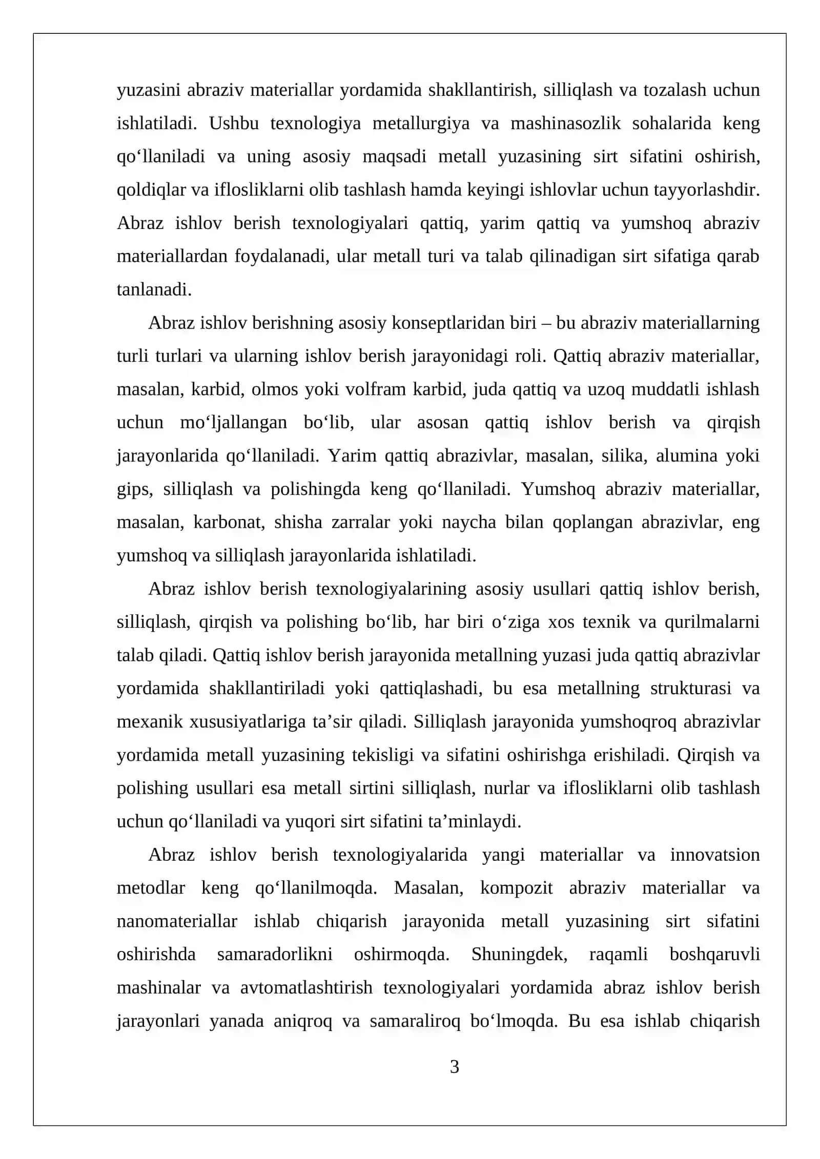 Abraz ishlov berish texnologiyasi 3