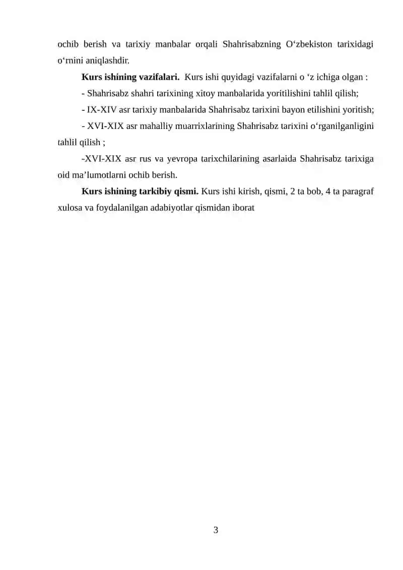 Shahrisabz shahrining tarixini yozma manbalarda o'rganilishi 3