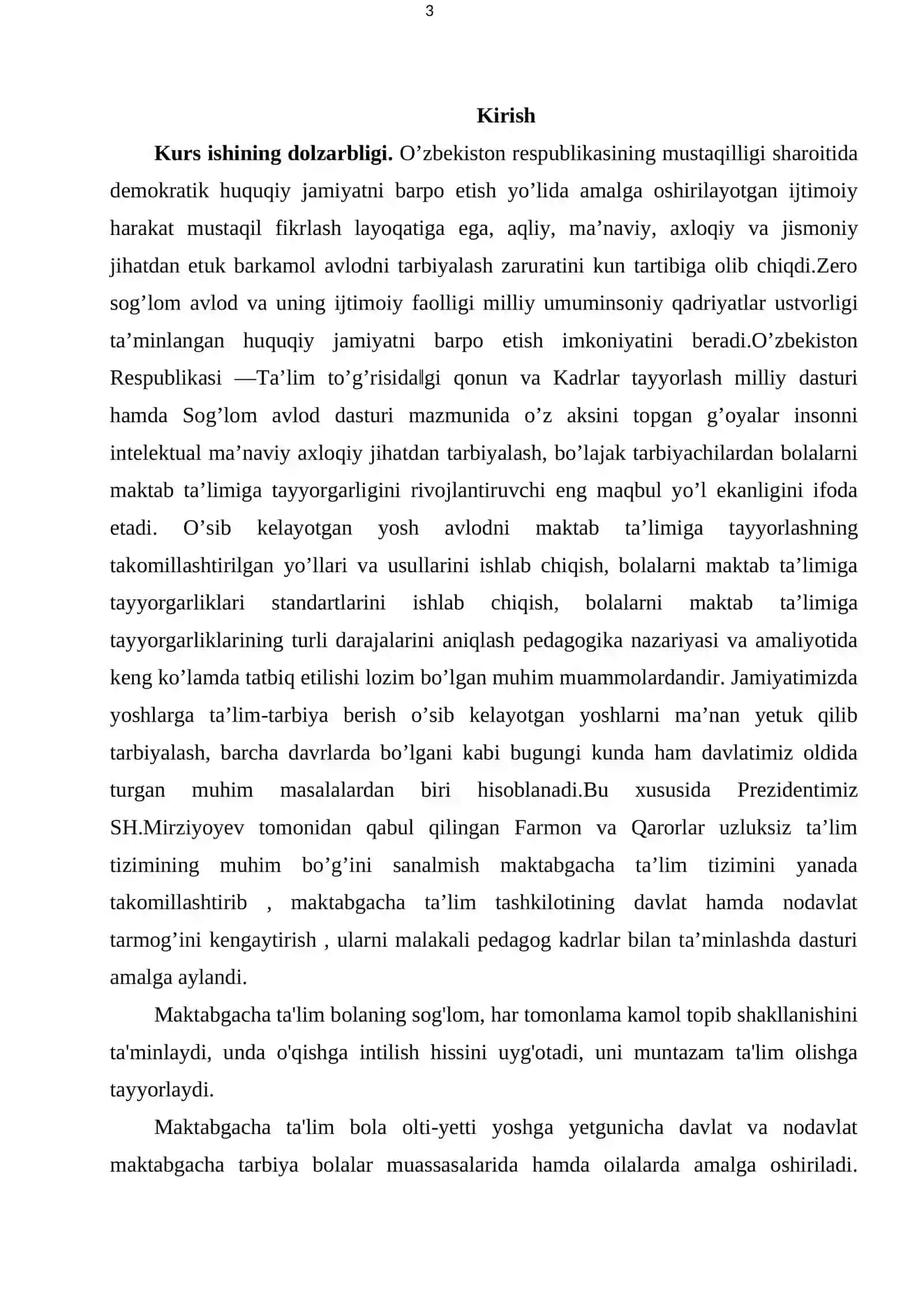 Bolalarni maktab ta’limiga tayyorlashda ta’lim-tarbiyaviy jarayonning o‘rni va o‘ziga xosligi 3