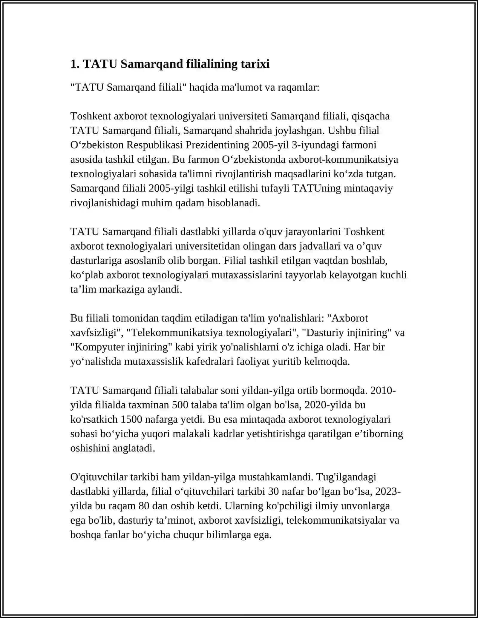 TATU Samarqand Filiali Tarixi 3