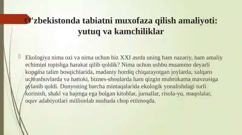O'zbekistond tag'atni muxofaza qilish amaliyoti: yutuq va kamchiliklar 3