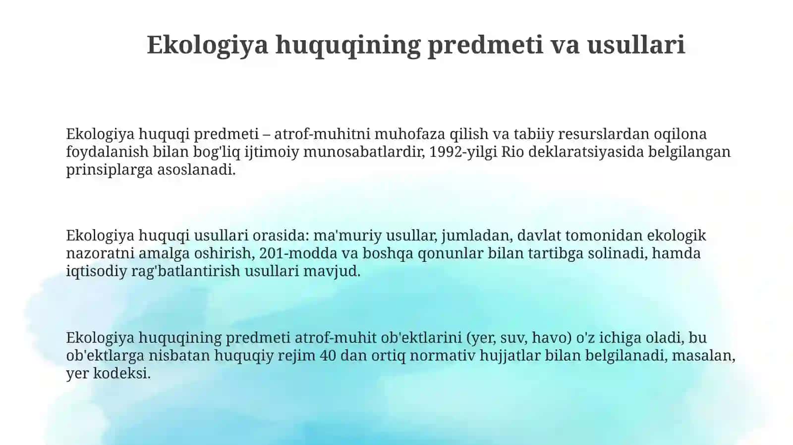 Ekologiya huquqi predmeti va metodlari 3
