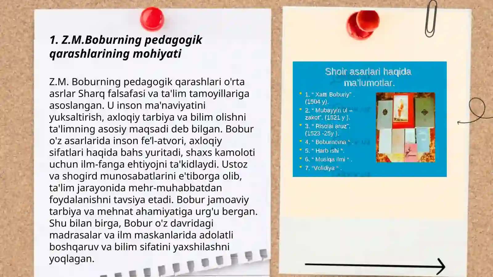 Z.M.Boburning pedagogik qarashlari 3