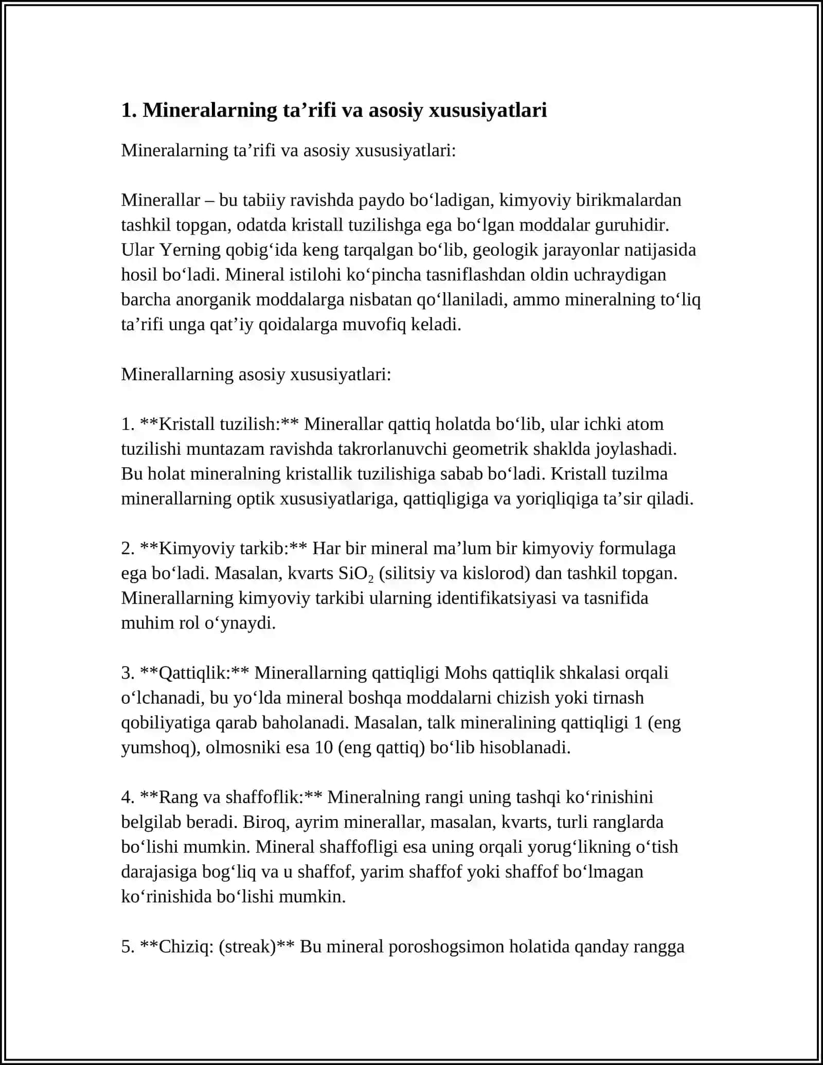 MINERALAR XAQIDA MALUMOT 3