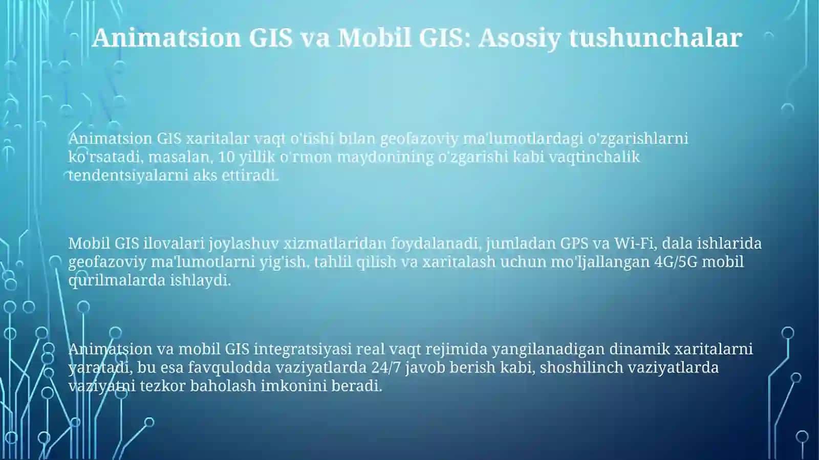 GATda animatsion xaritalarni tuzish va Mobil GAT ilovalari bilan ishlash 3
