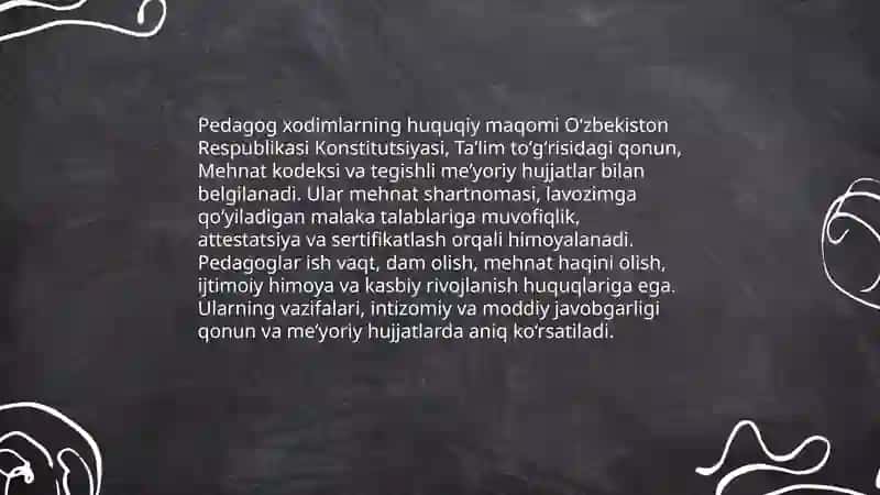 Pedagog xodimlarning huquqiy maqomi va qonuniy asoslari 3