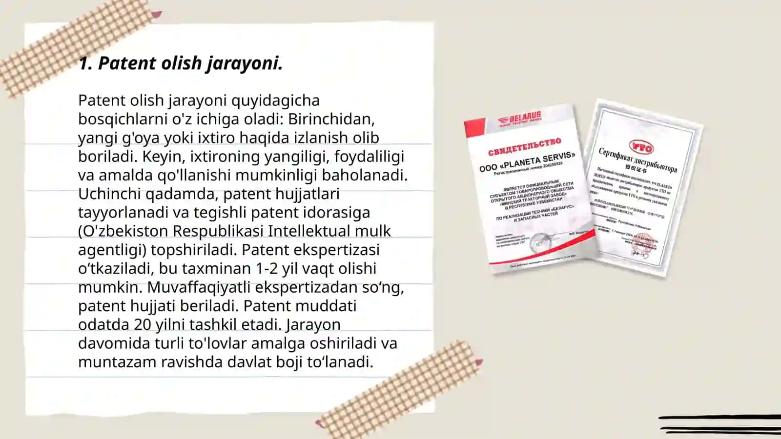 Patent, litsenziya va sertifikatlar olish uchun shartnomalar tuzish 3