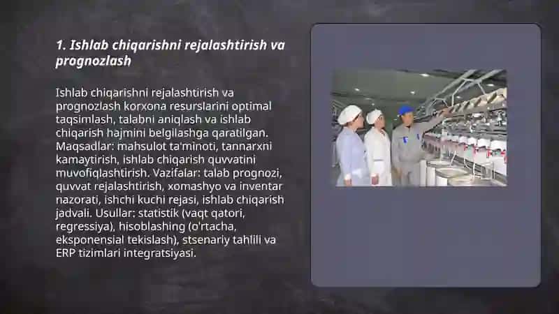 Ishlab chiqarishni tashkil etish va boshqarish 3