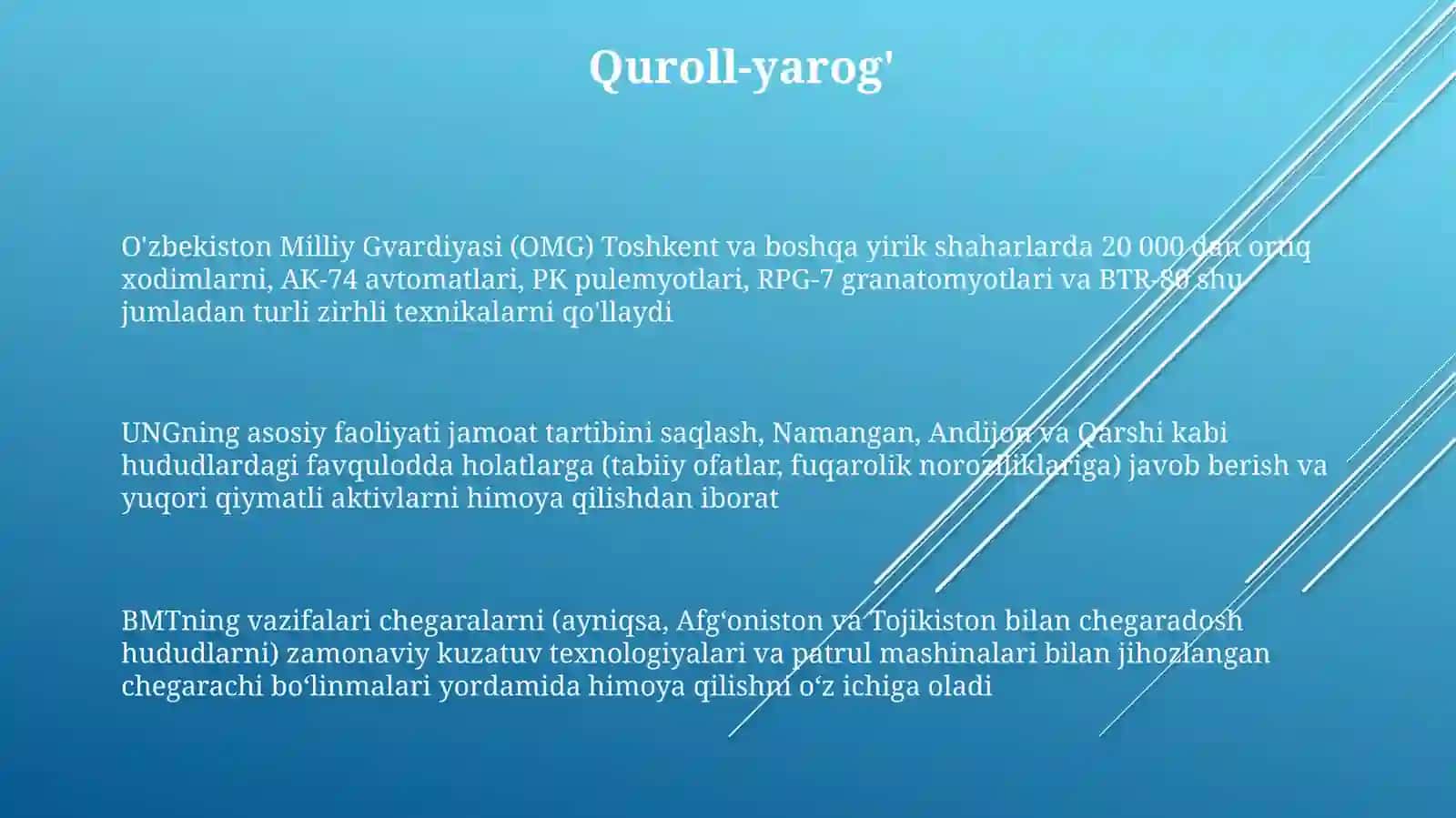 O'zbekiston Respublikasi Milliy Gvardiyasi vakolatlari va faoliyatining asosiy yo'nalishlari 3