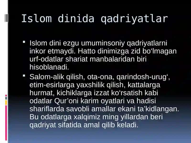 Islom Qadriyatları va Ma’rifati. Islomda Iqtisodiy Munosabatlar 3