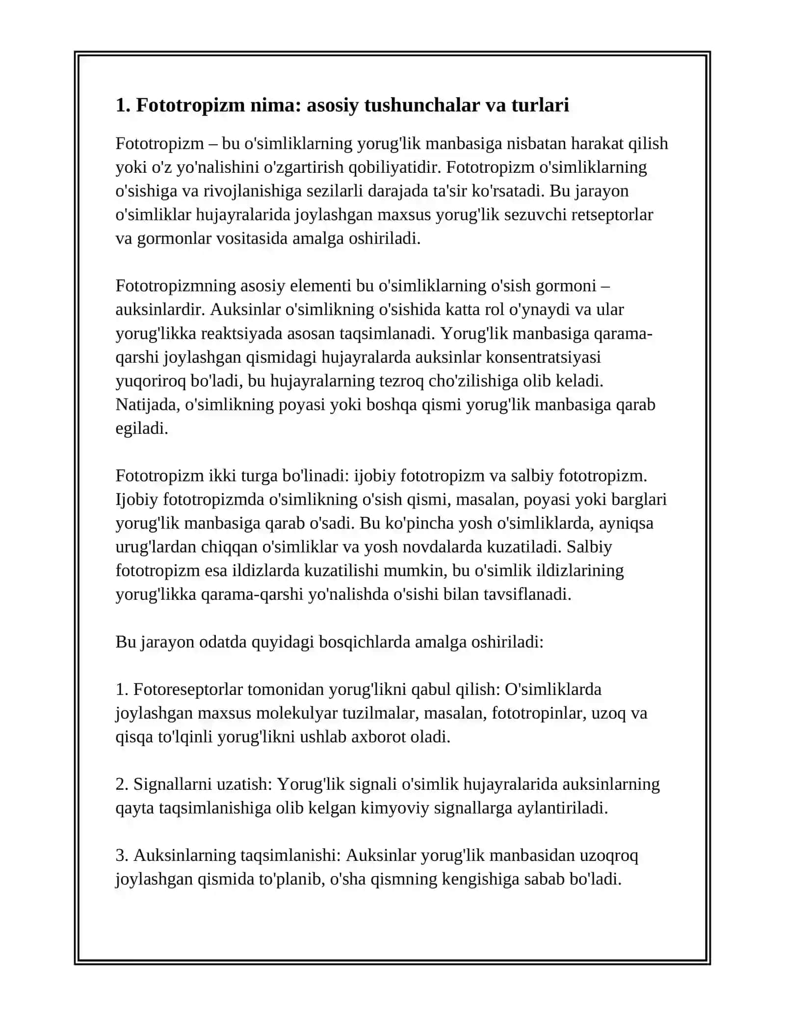 O'Simliklarda Fototropizm, Fotonastiya, Geotropizm Hodisalarini Kuzatish 3