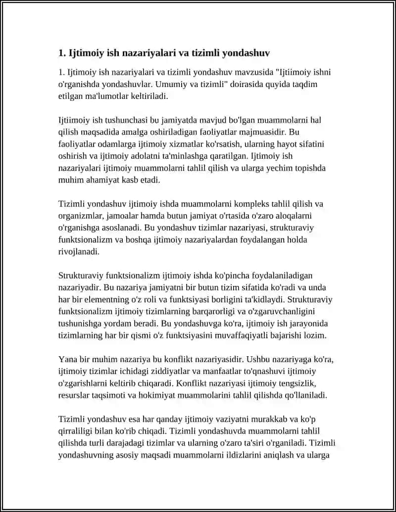 IJTIMOIY ISHNI O'RGANISHDA YONDOSHUVLAR. UMUMIY VA TIZIMLI 3