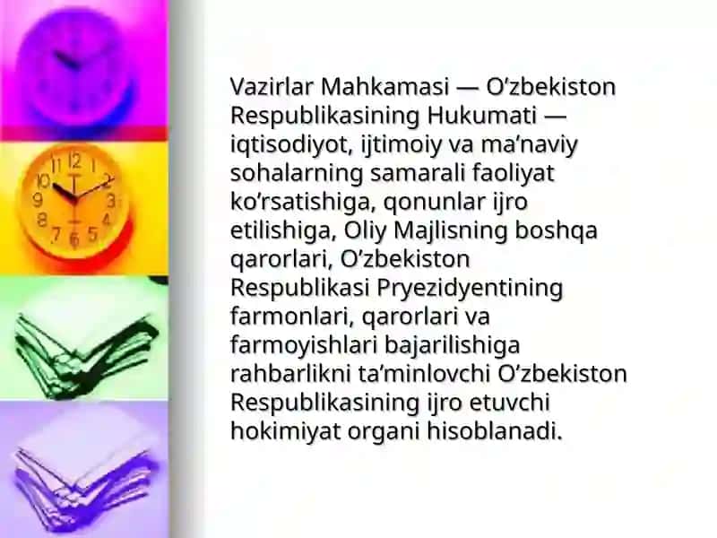 O’zbekiston Respublikasi Vazirlar Mahkamasining konstitutsiyaviy maqomi 3