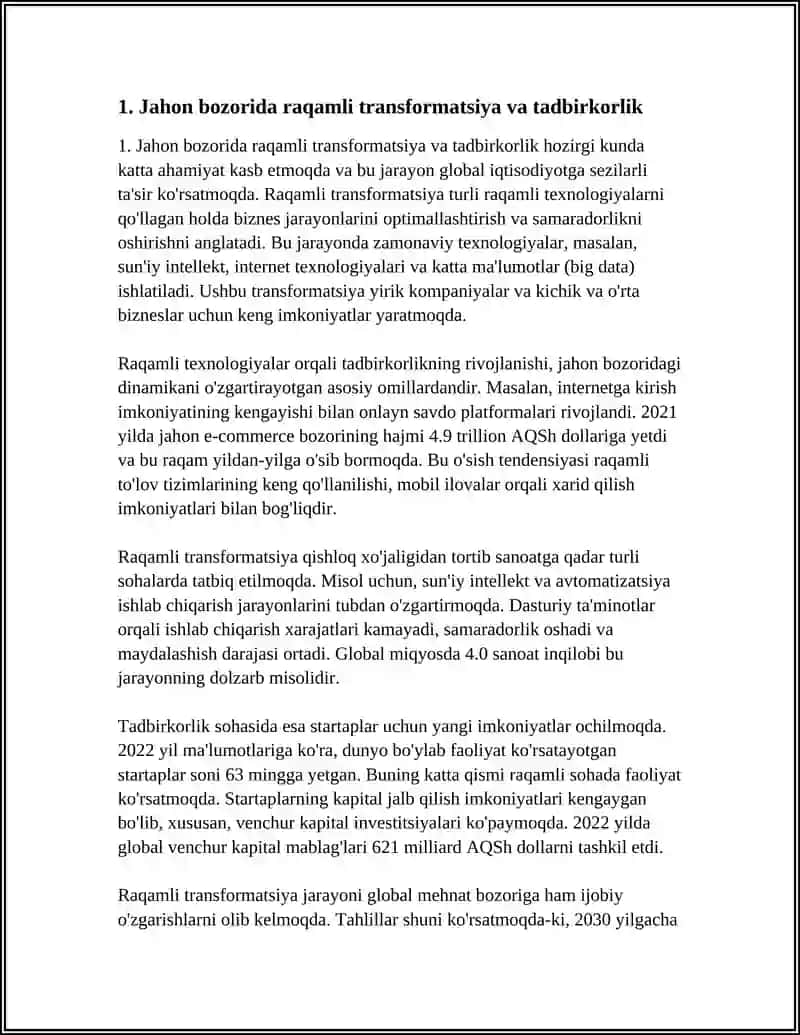 JAHON BOZORIDA BIZNES VA TADBIRKORLIKNING RIVOJLANISHI 3