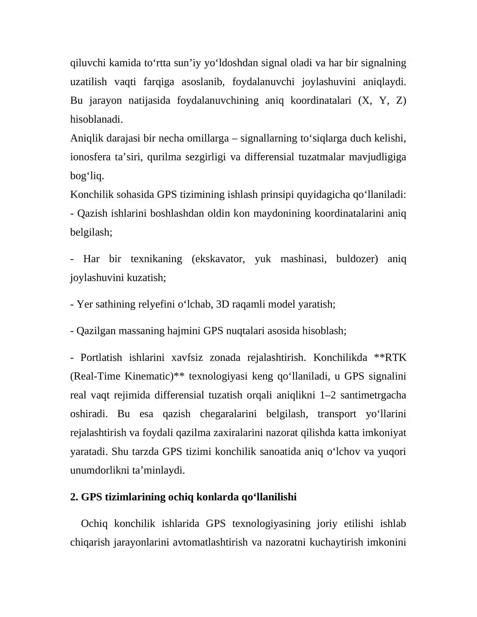 GPS tizimlarining konchilik sanoatida qo‘llanilishi 3