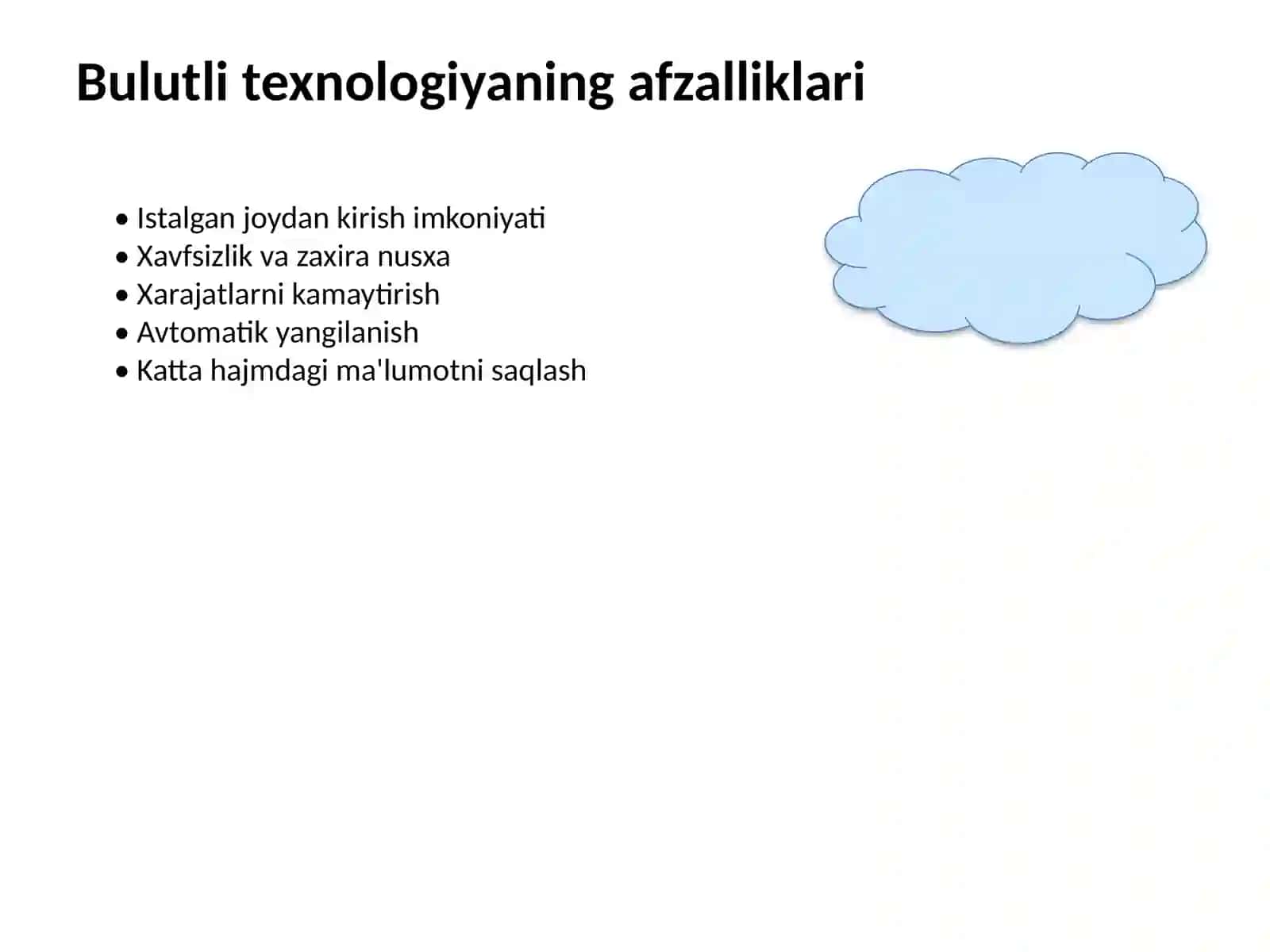 BULUTLI TEXNOLOGIYA (CLOUD TECHNOLOGY) 3