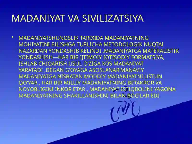 MADANIYAT VA SIVILIZATSIYA 3