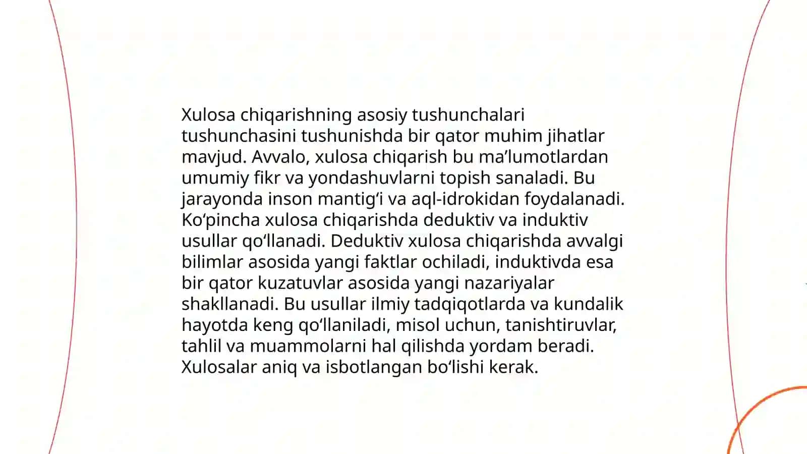 Xulosa chiqarishning umumiy mantiqiy tavsifi 3