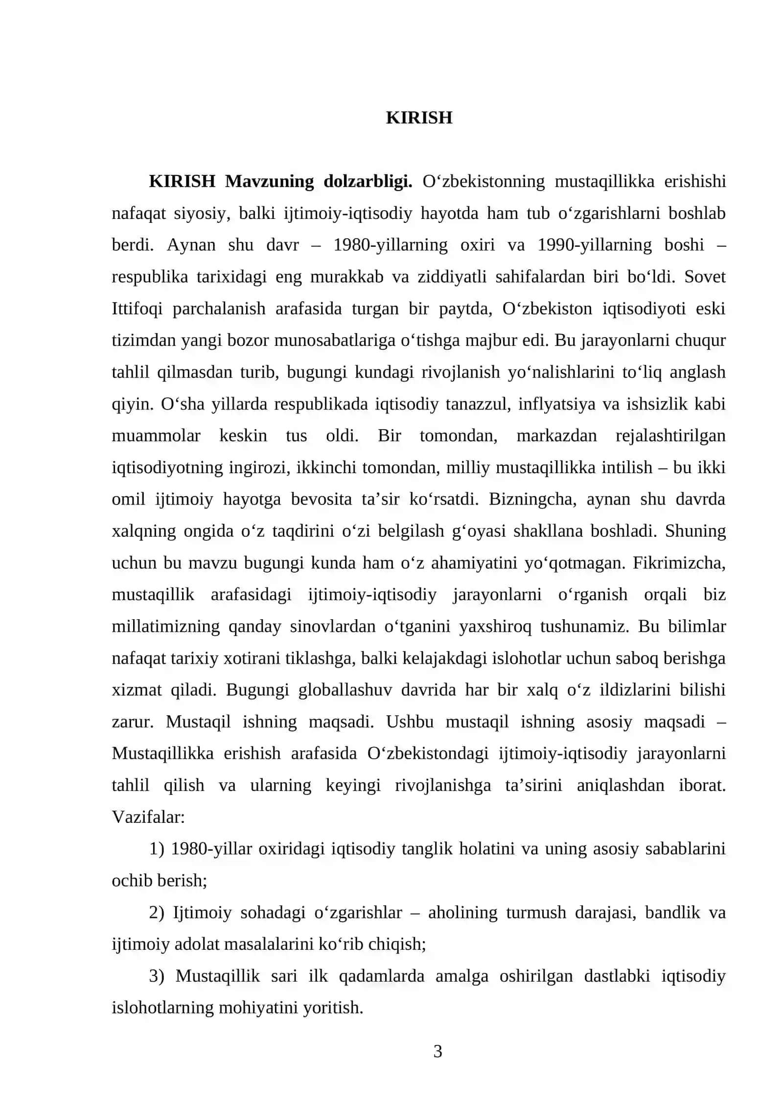 Mustaqillikka erishish arafasida O’zbekistondagi ijtimoiy-iqtisodiy jarayonlar 3