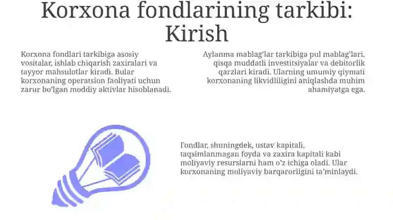 Korxona pul mablag'lari tarkibi va pul oqimlari 3