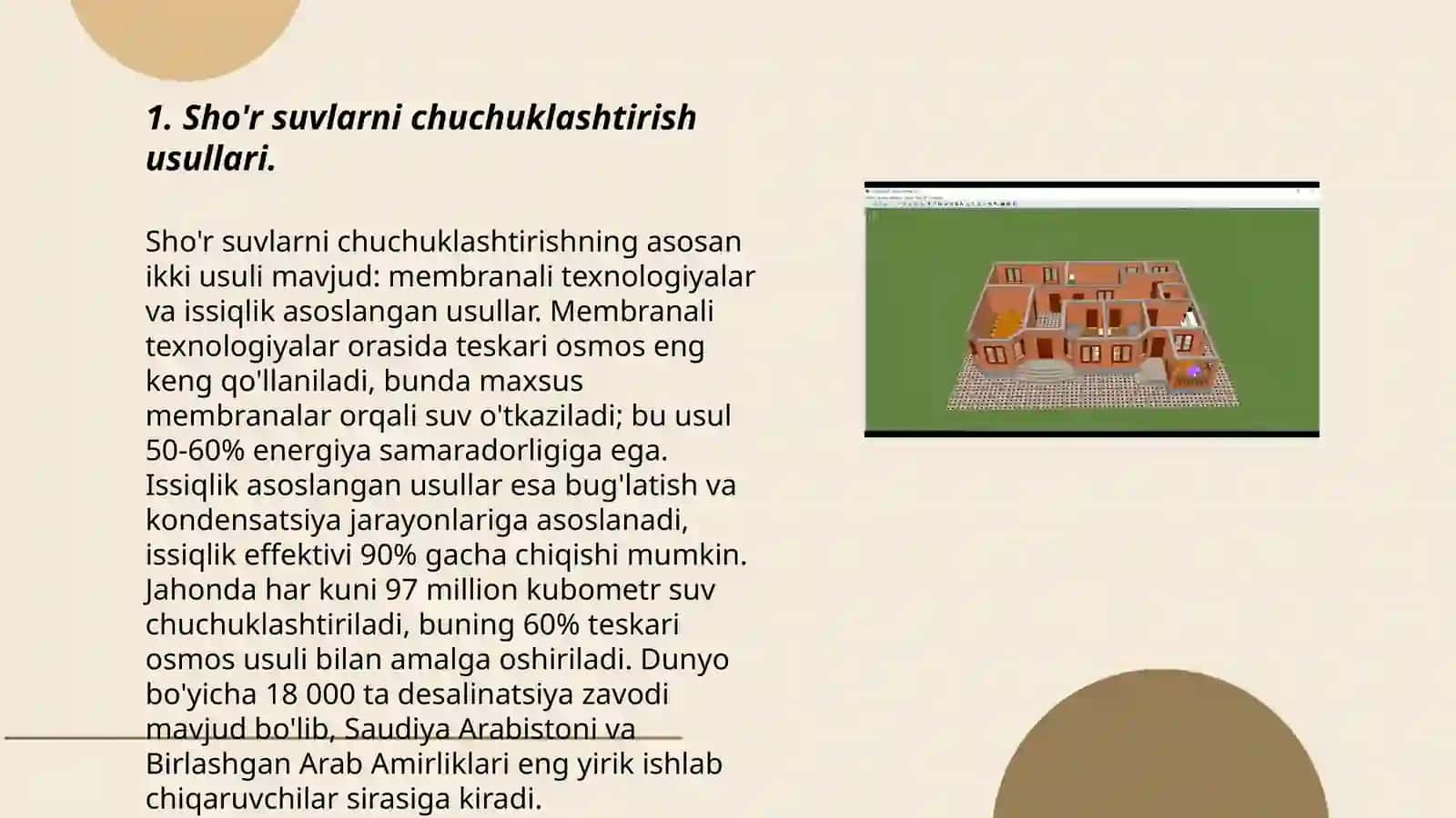 Oʻzbekiston sharoyitida shoʻr suvlarni chuchuklashtirish gʻoyasini yaratish 3
