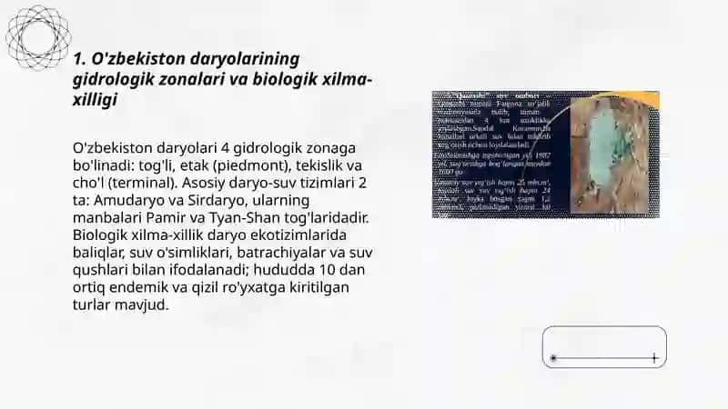 O'zbekiston daryolari, ko'llari va suv omborlari biogeografiyasi 3