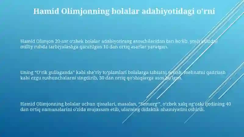 Hamid Olimjon bolalar adabiyotida 3