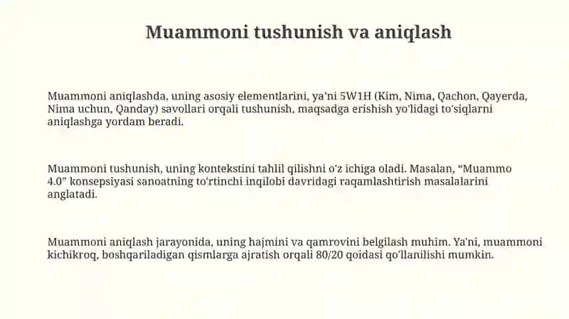 Mantiqiy fikrlashga oid muammoni yechish 3
