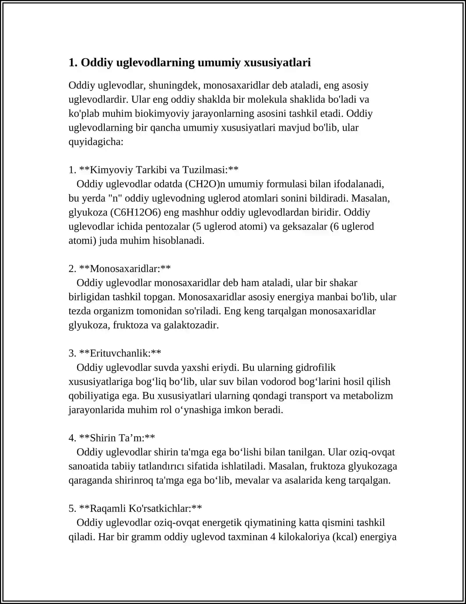 ODDIY VA MURAKKAB UGLEVODLAR 3
