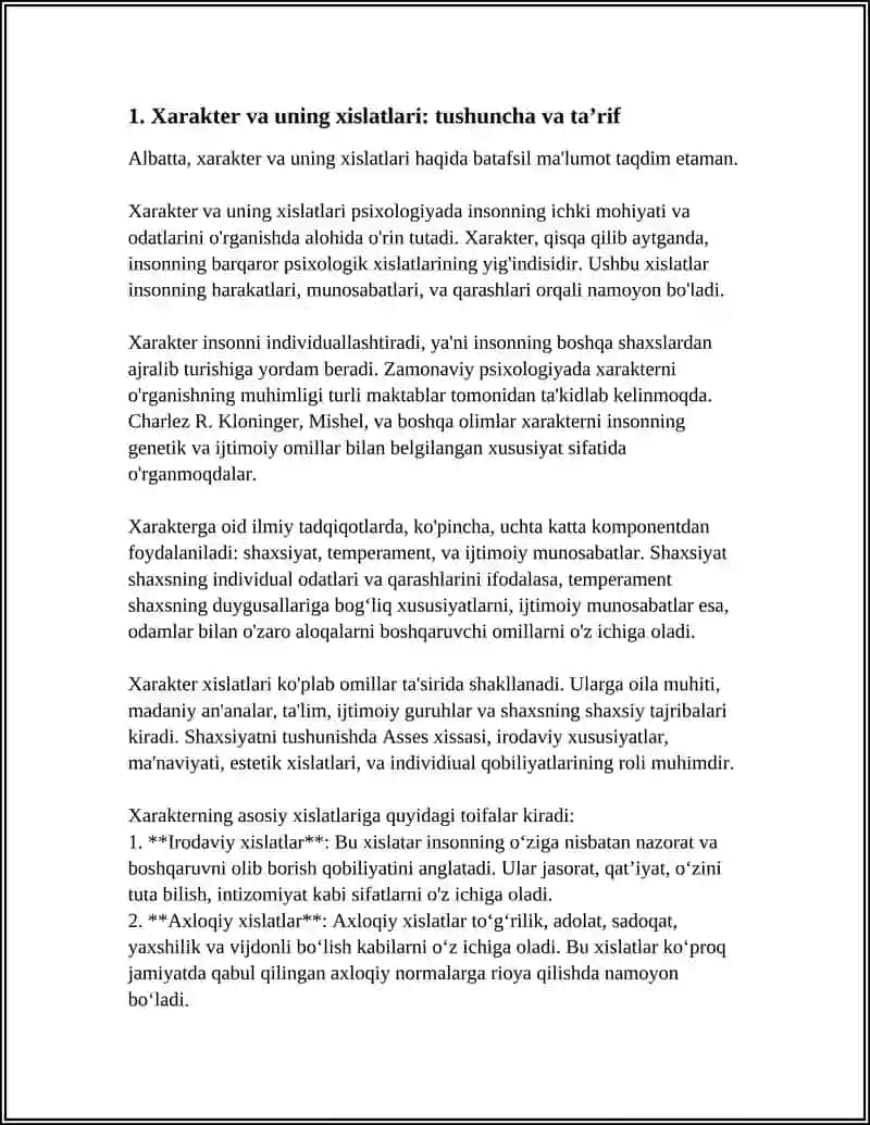 XARAKTER VA UNING XISLATLARI KLASSIFIKATSYASI 3