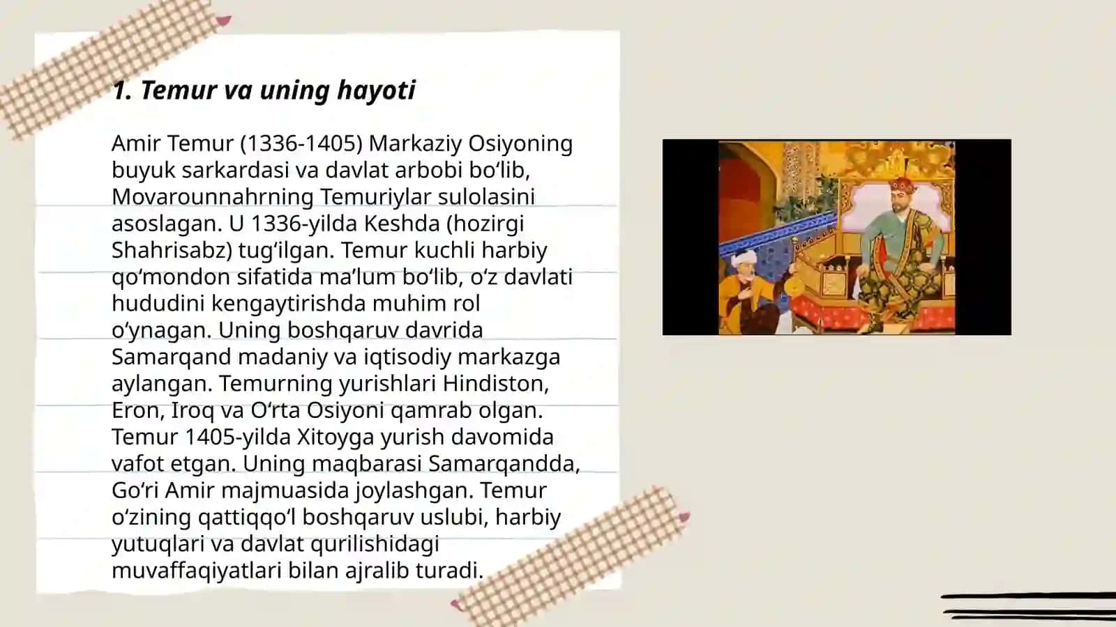 Temur va uning hayoti 3