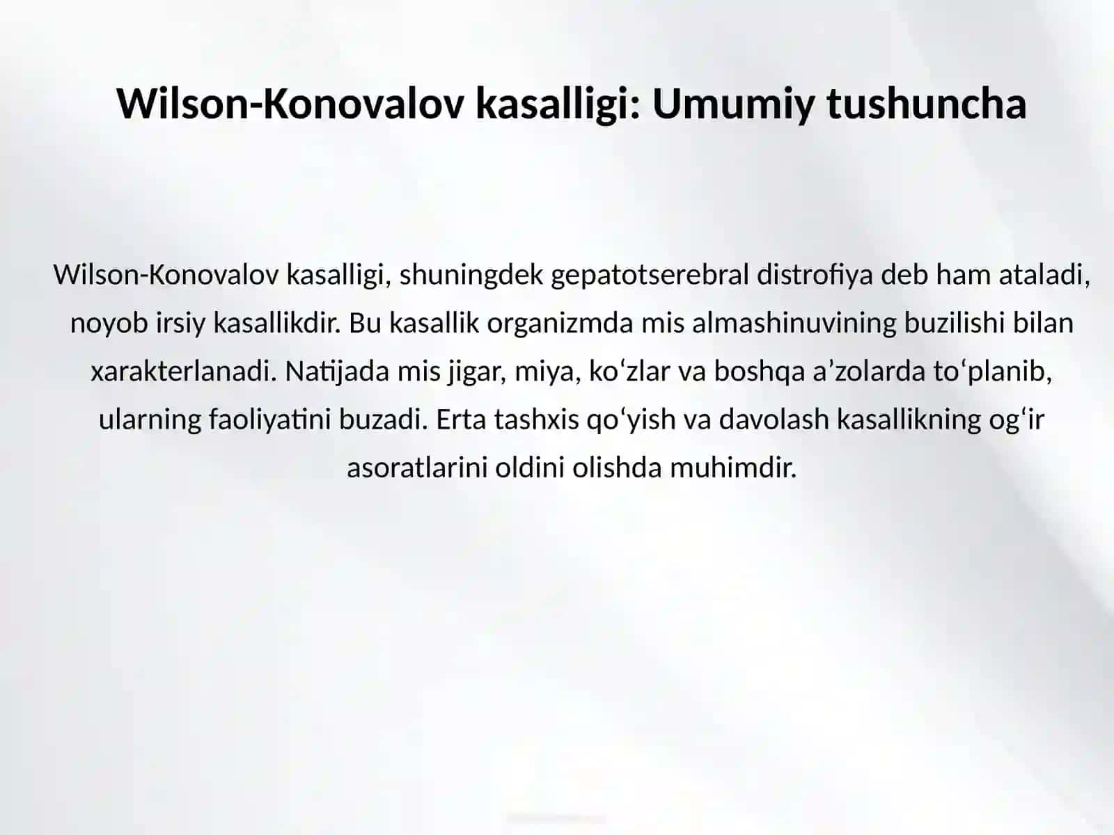 Wilson-Konovalova kasalligi. O't yo'llari diskineziyasi 3