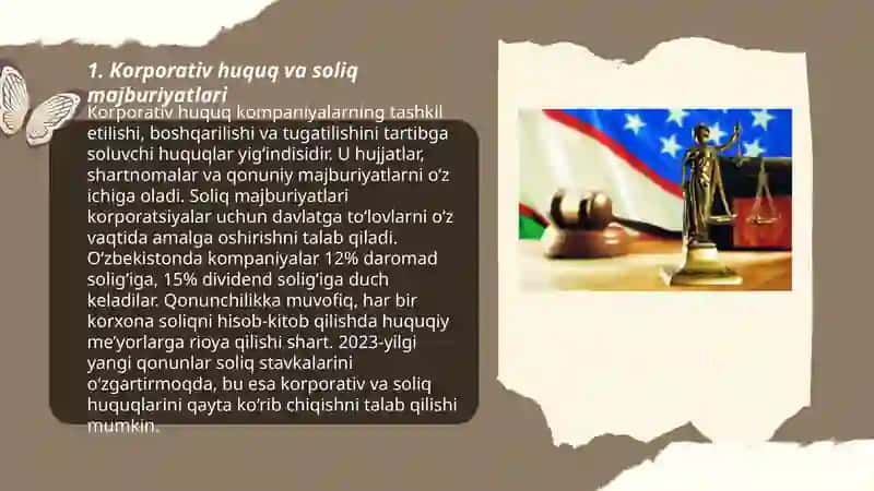 Korporativ huquq va soliq huquq bilan boĝliqligi 3