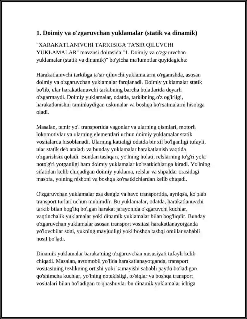 XARAKATLANIVCHI TARKIBIGA TA'SIR QILUVCHI YUKLAMALAR 3