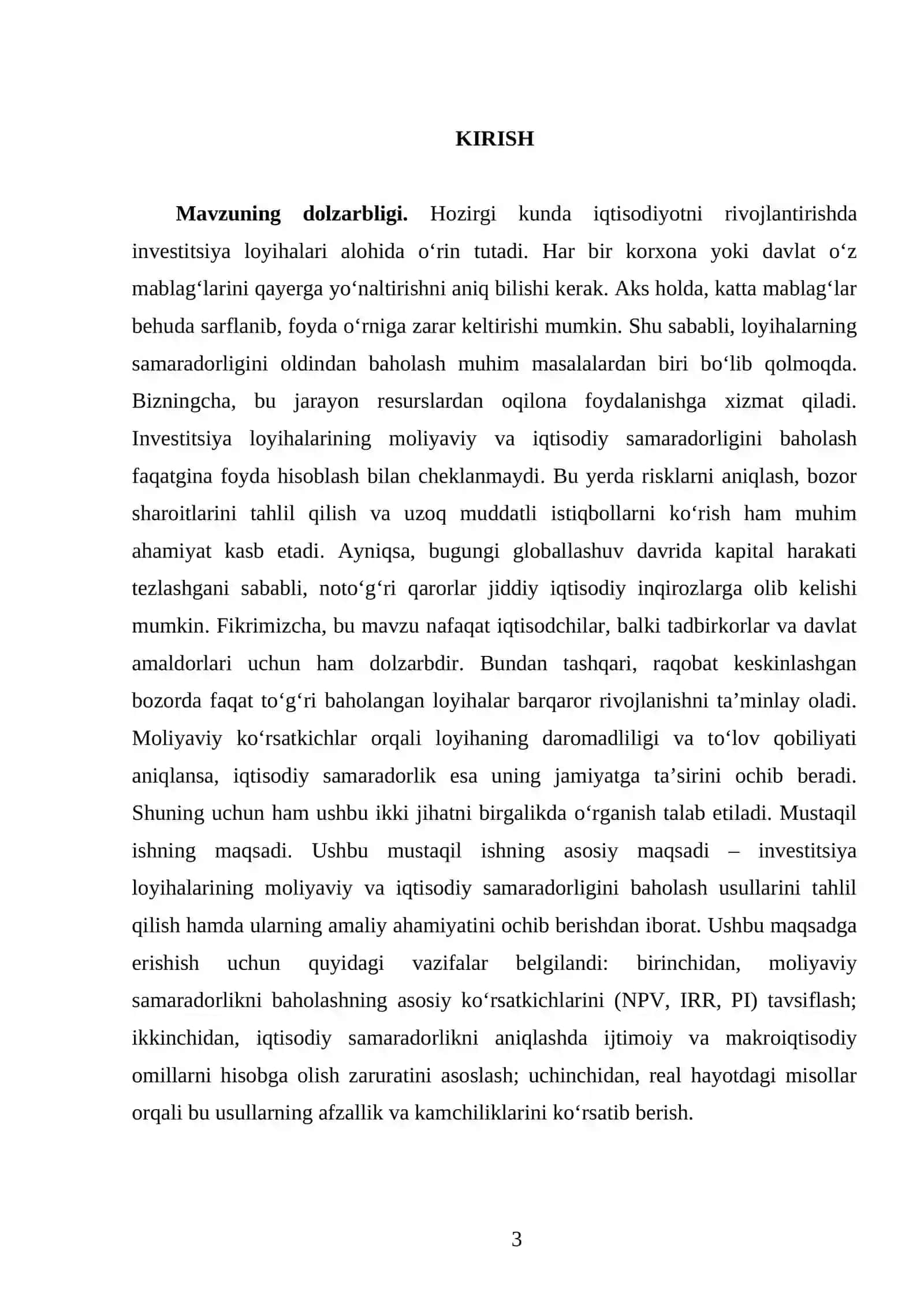 Investitsiya loyihalarining moliyaviy va iqtisodiy samaradorligini baholash 3