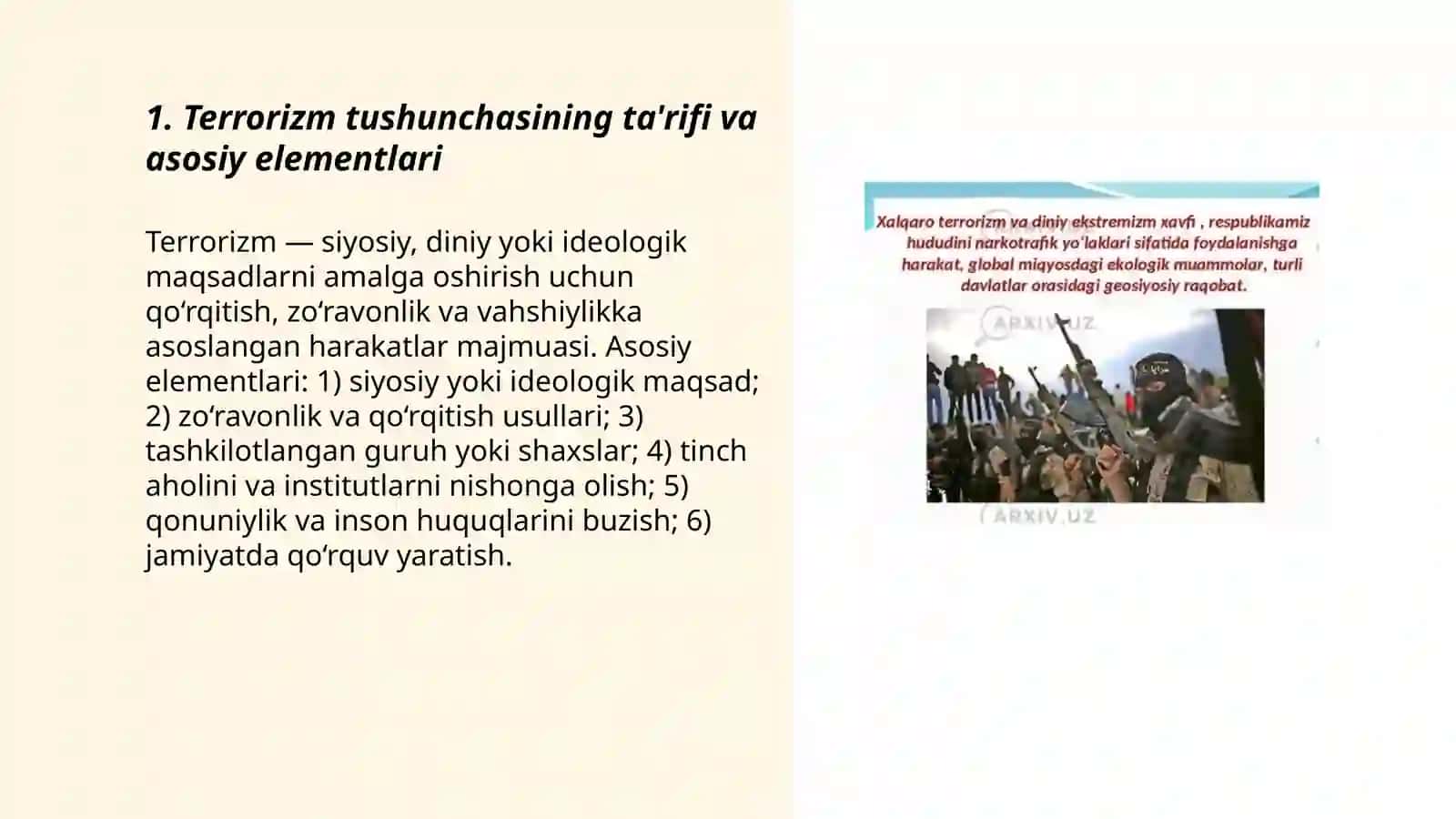 Terrorizm tushunchasi va mohiyati 3