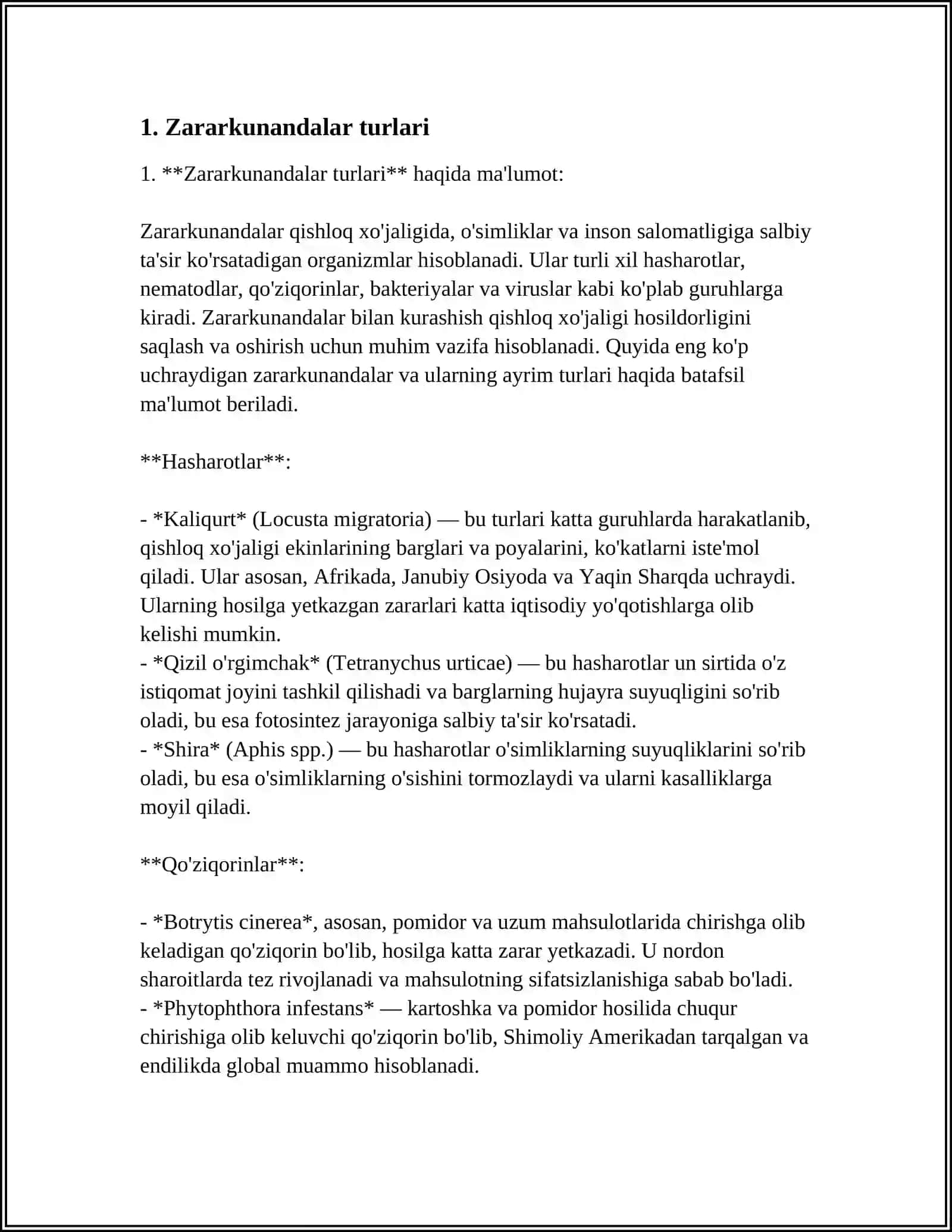 Zararkunandalar Turlari 3