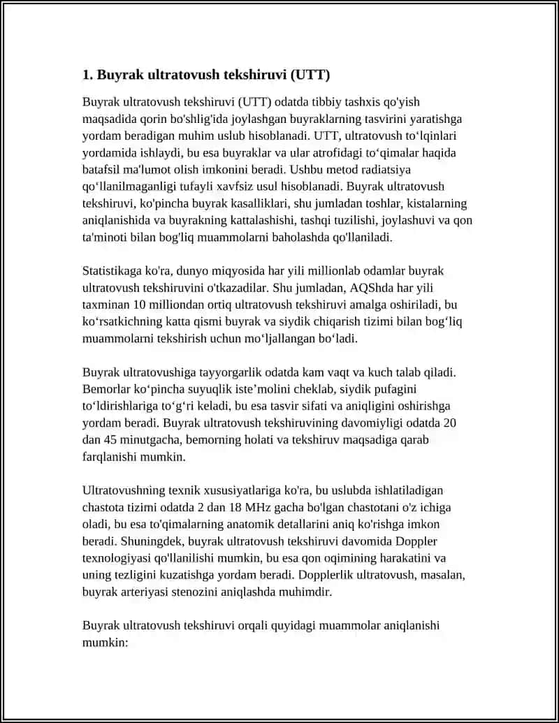 BUYRAK VA PESHOB AJRATISH A'ZOLARI KASALLIKLARI ZAMONAVIY TEKSHIRISH USULLARI 3
