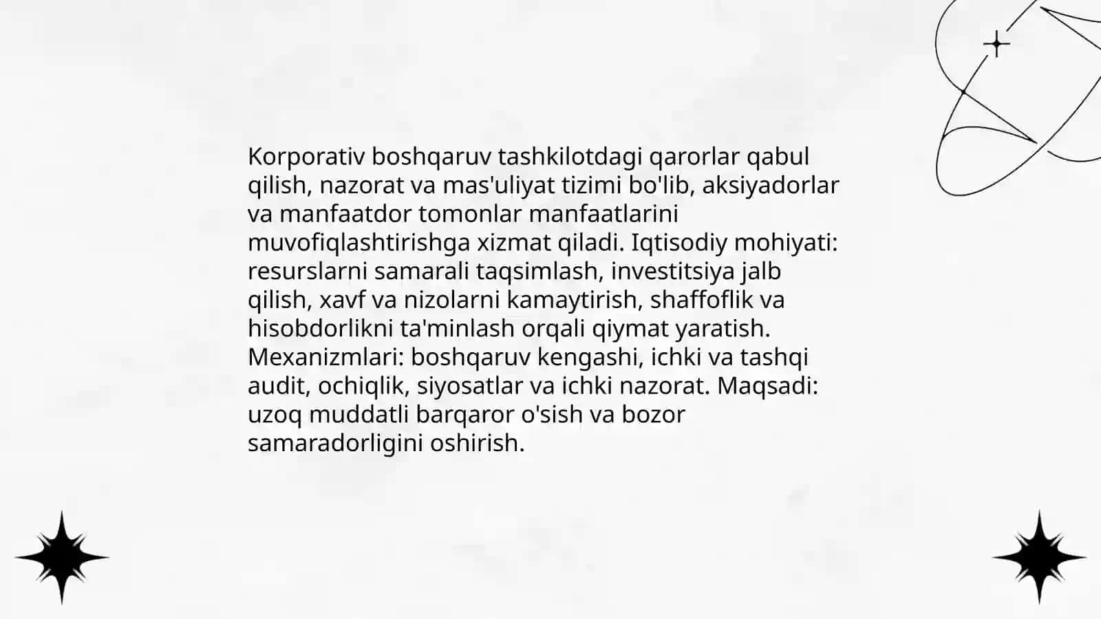 Korporativ boshqaruvning iqtisodiy mohiyati 3
