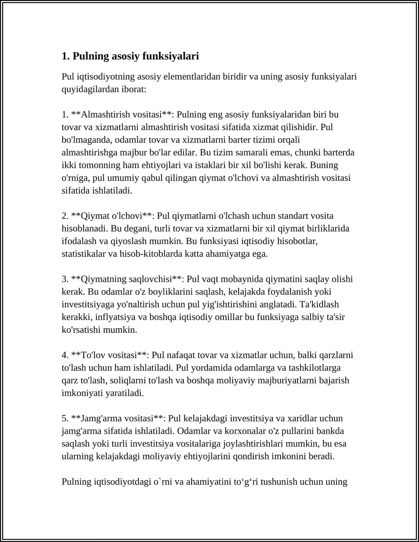 PULNING FUNKSIYALARI 3