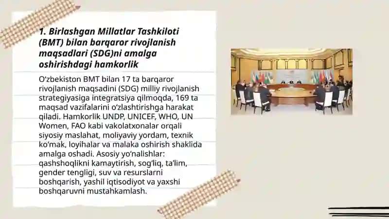 Oʻzbekistonning xalqaro tashkilotlar bilan hamkorligi 3
