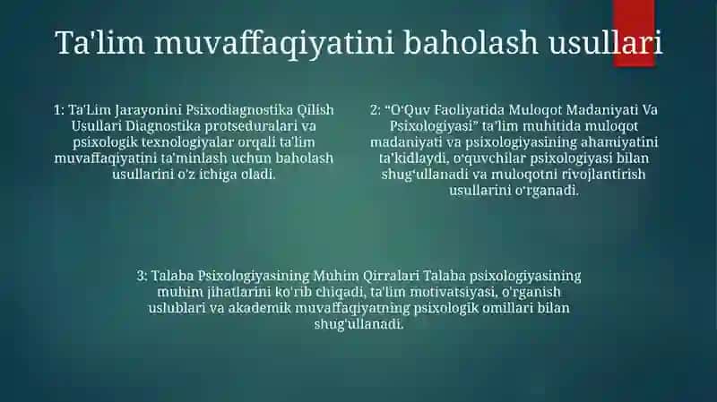 Ta’Lim Jarayonini Psixodiagnostika Qilish Usullari 3