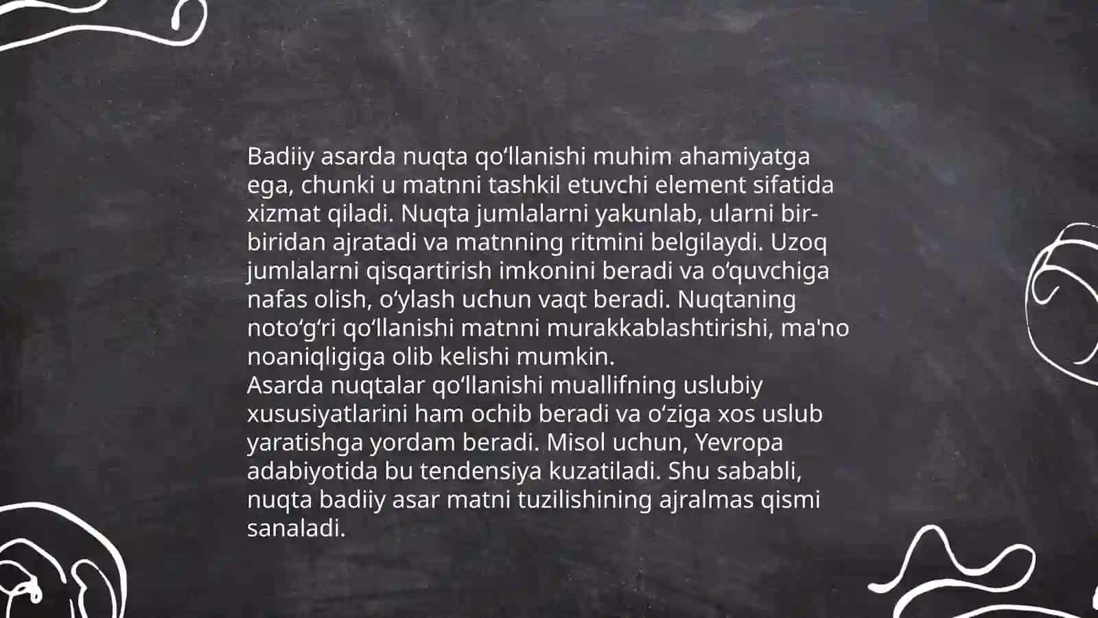 Badiiy asar misolida tinish belgilarining qoʻllanish holatlarini tahlil qilish 3