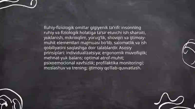 Ruhiy-fiziologik omillarga gigiyenik ta’rif 3