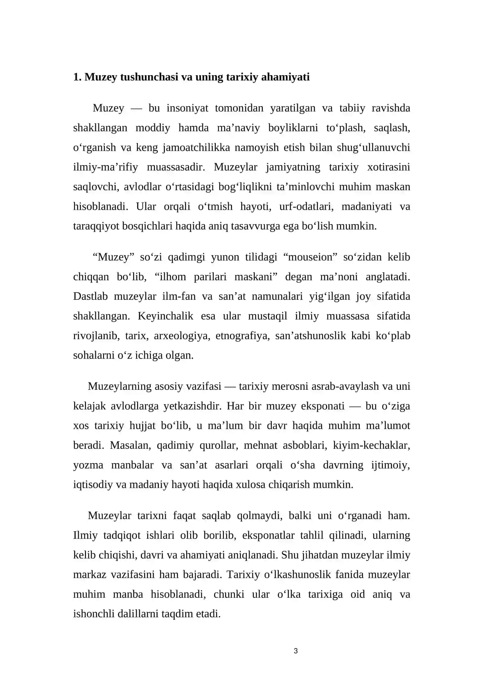 O'lka tarixini o'rganishda muzeylarning o'rni 3