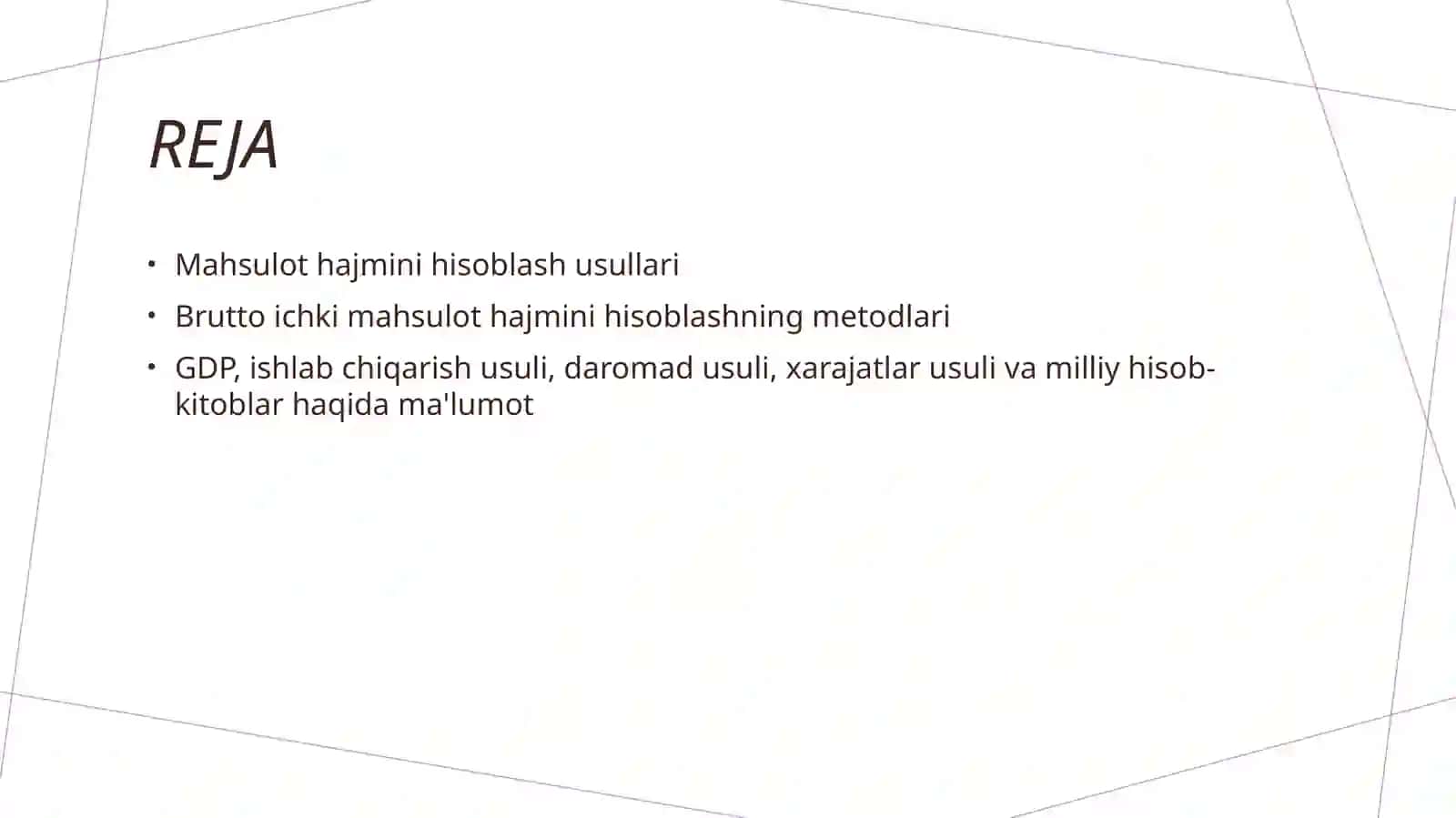 Yalpi ichki mahsulot hajmini hisoblash usullari 3